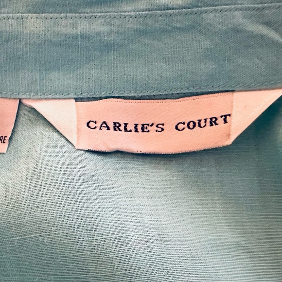 Turquoise Linen Tunic - Picture 2 of 3